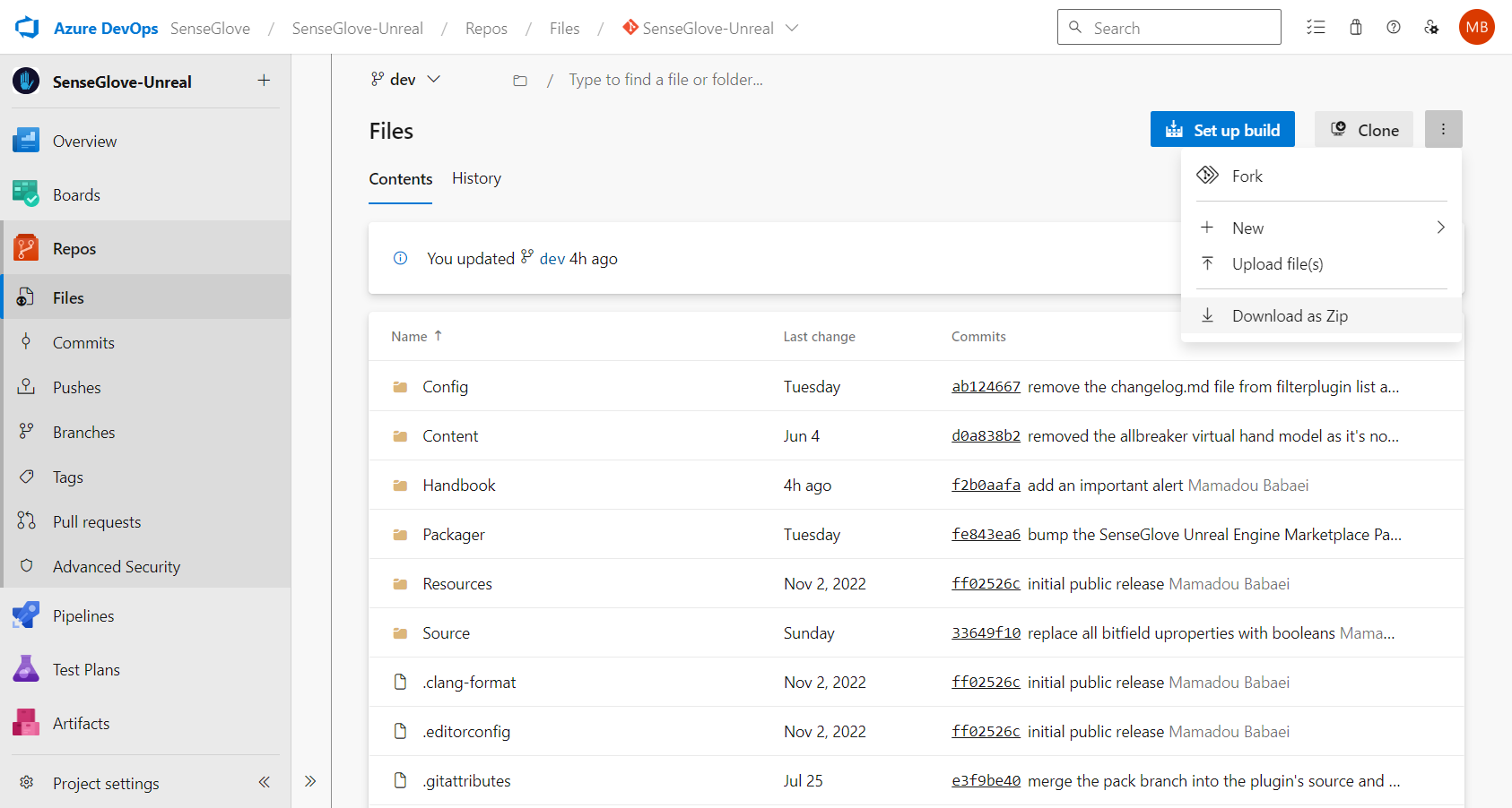 Plugin Installation through Microsoft Azure DevOps Repositories - Downloading the bleeding-edge development branch