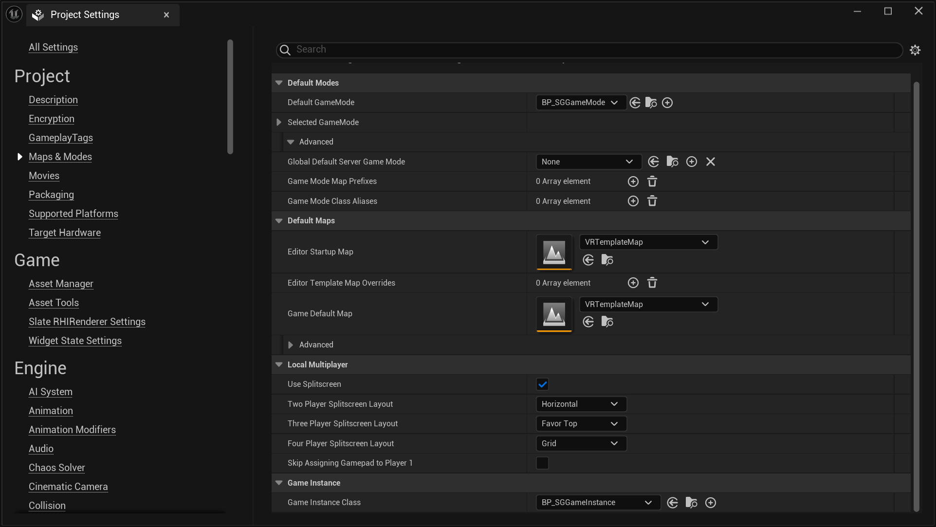 Extending SGGameInstance - Setting the default class BP_SGGameInstance