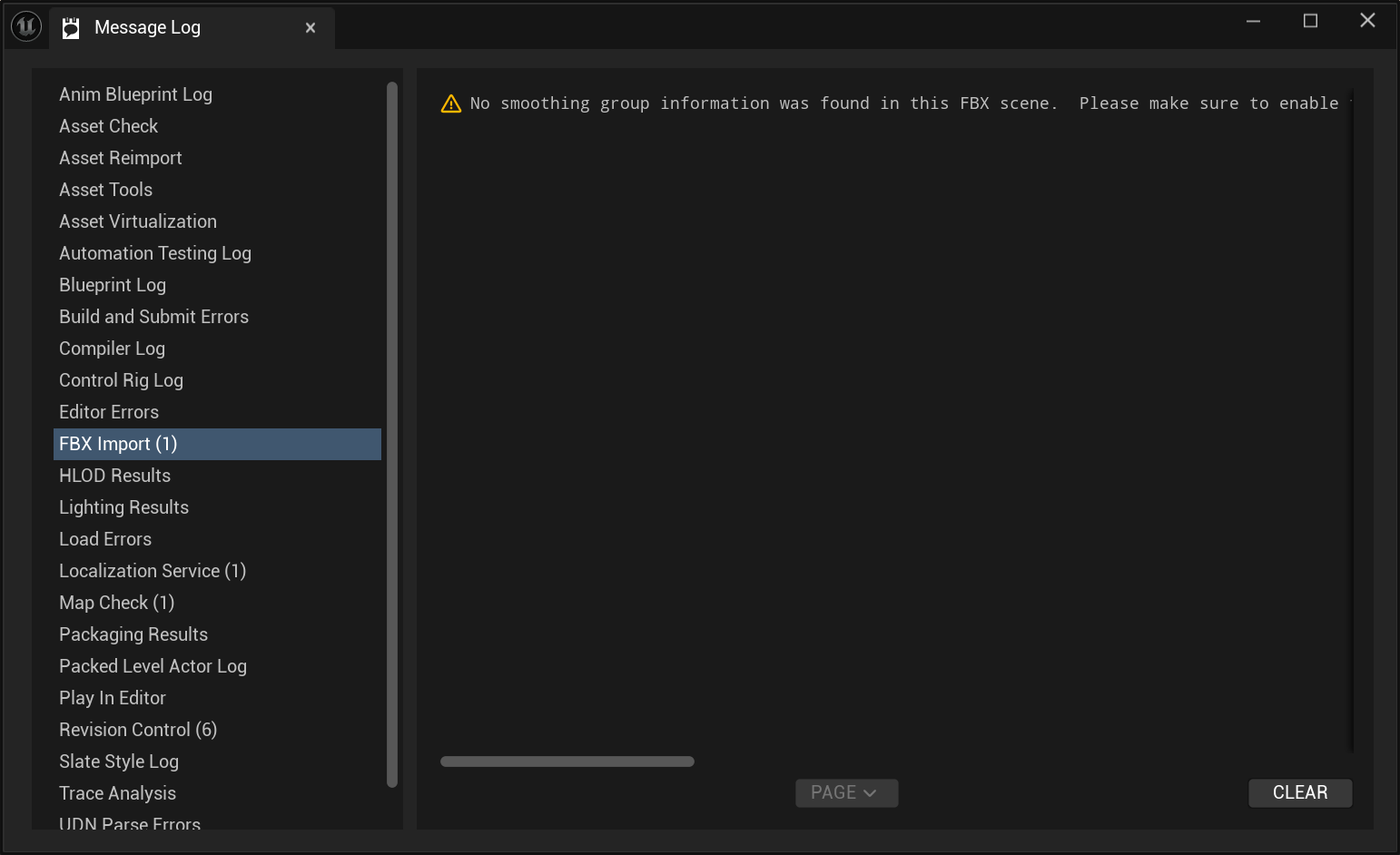 Importing the Virtual Hand Meshes into Your Own Project - The FBX import logs