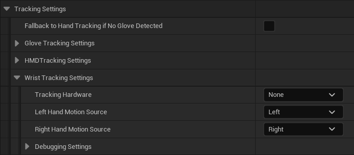 The Wrist-tracking Settings