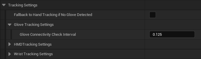 The Glove-tracking Settings