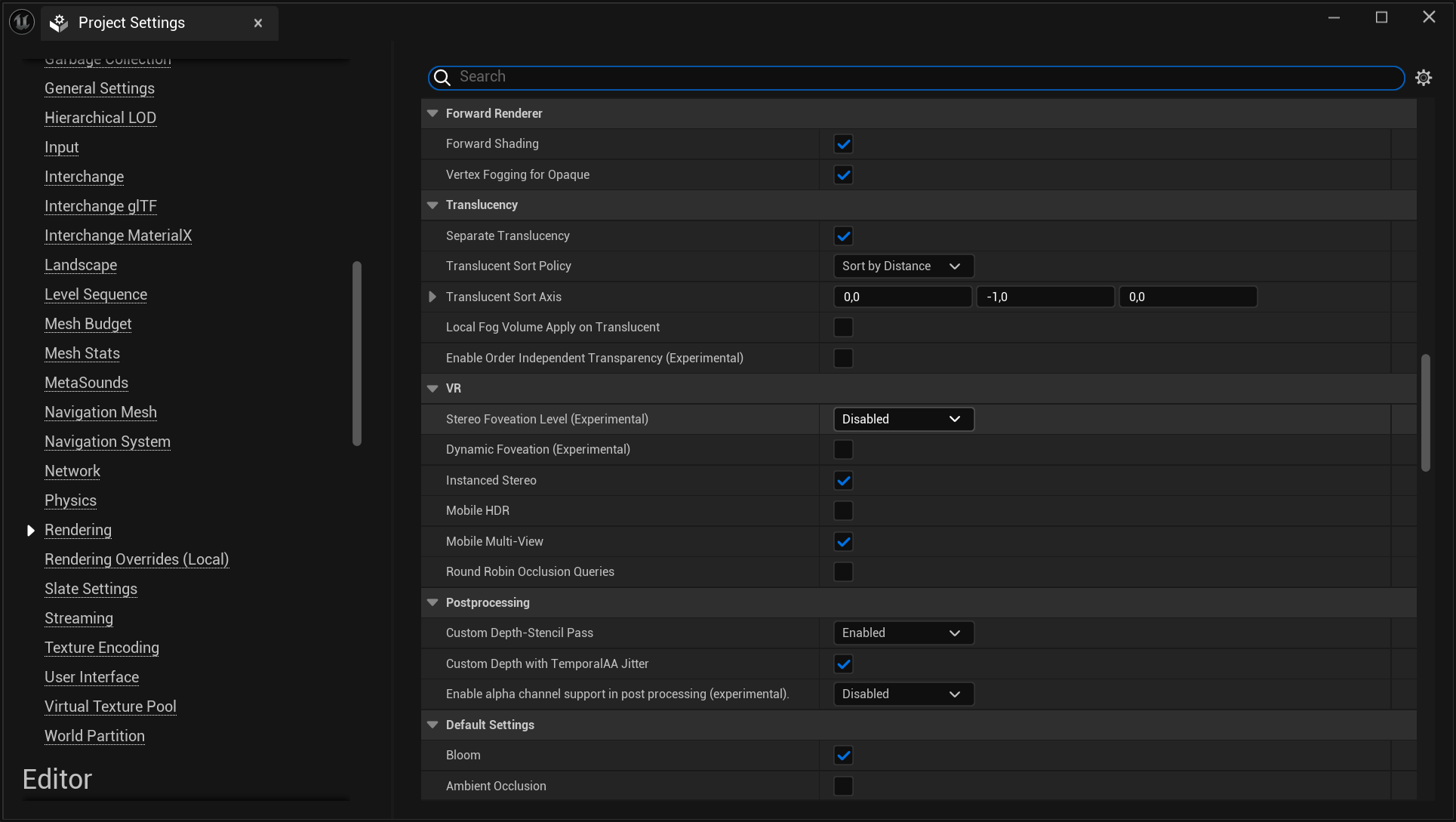 Optimizing Unreal Projects for Mobile - Rendering Settings - Forward Renderer