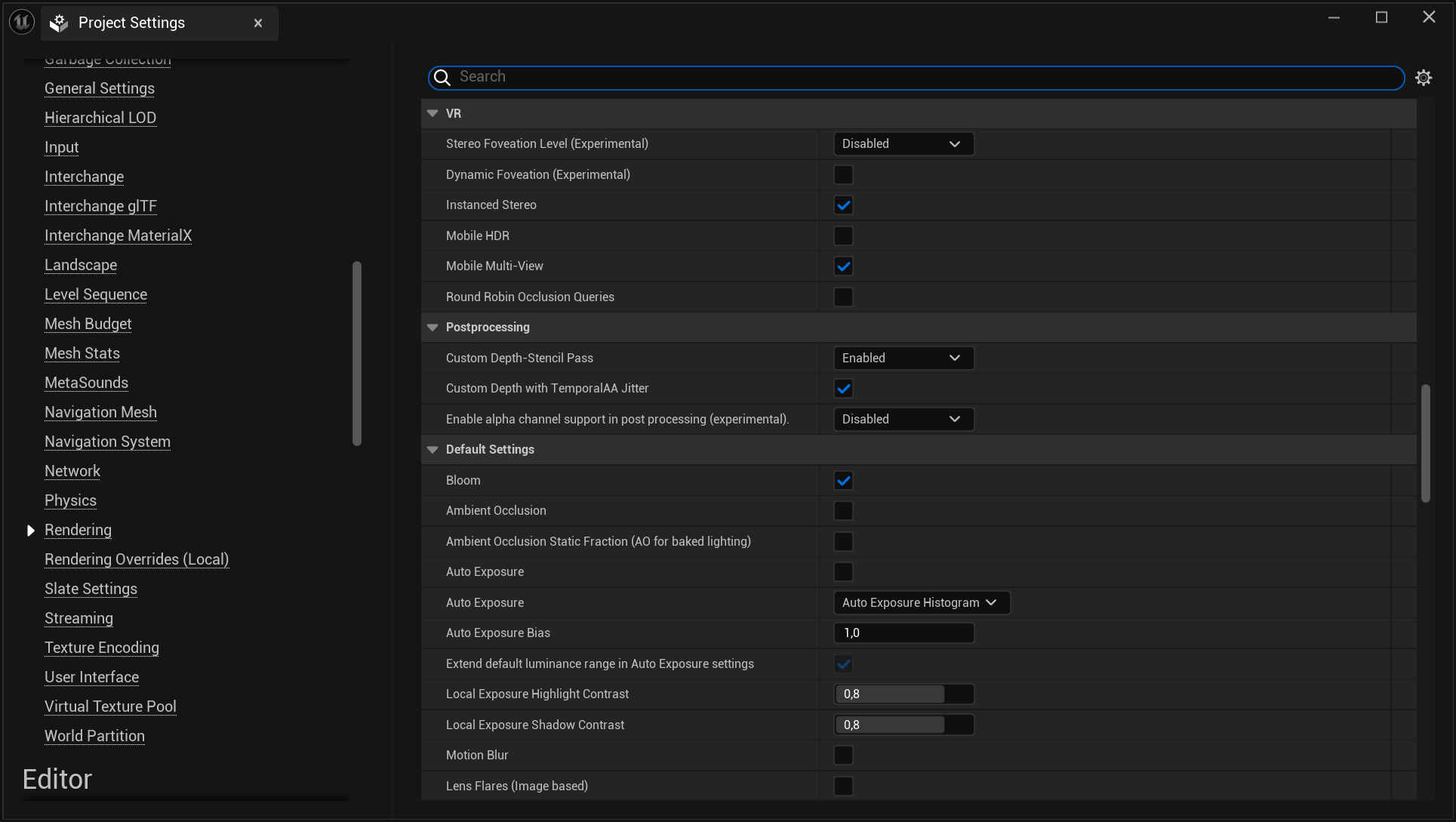 Optimizing Unreal Projects for Mobile - Rendering Settings - VR