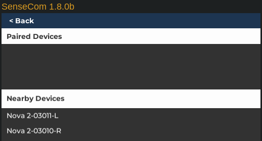 SenseCom on GNU/Linux - Pair Devices - Nearby Devices