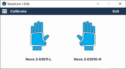 SenseCom on Microsoft Windows - Connected Bluetooth Low Energy Gloves