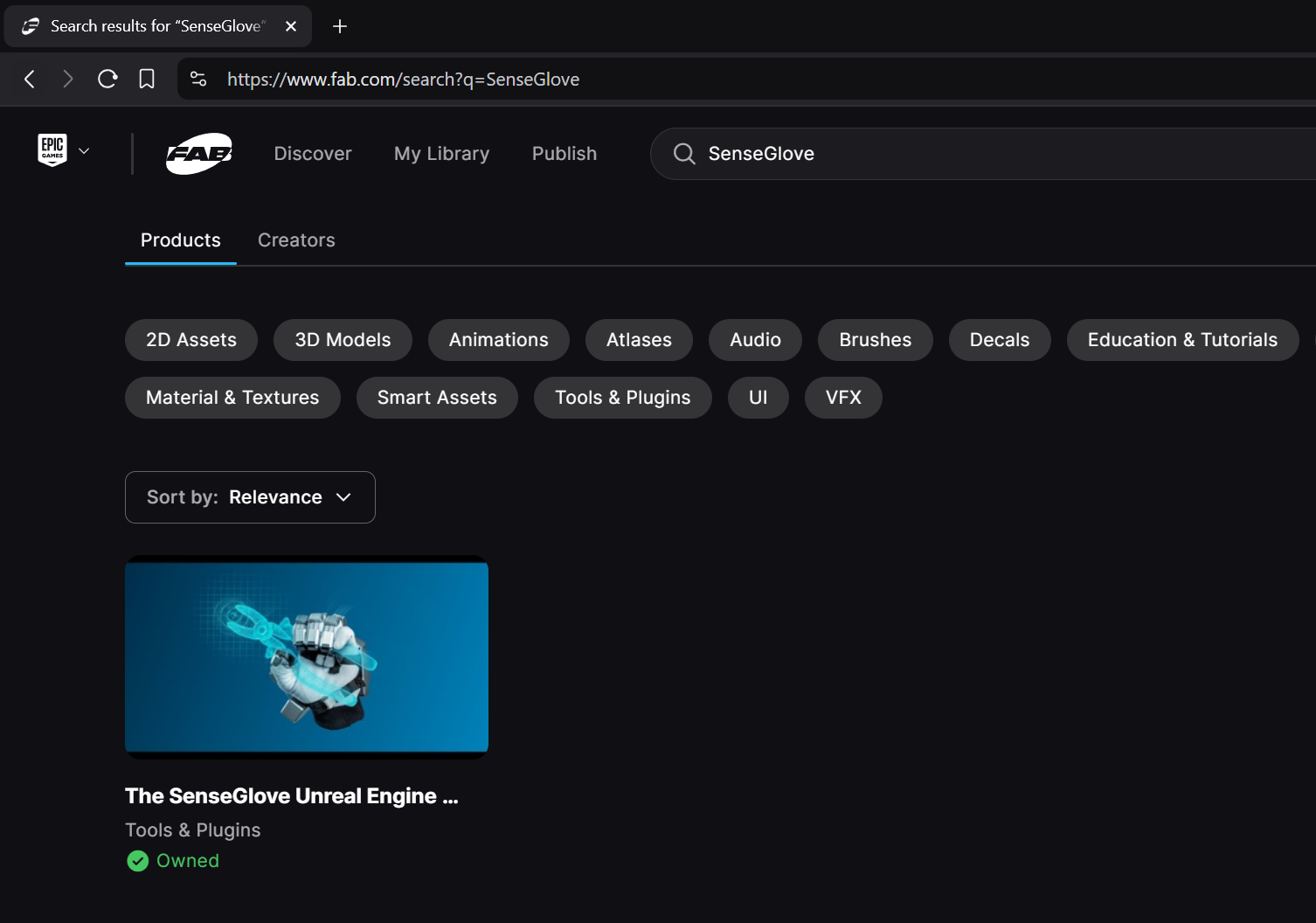 Plugin installation via the Epic Games Launcher - The Fab search results for the term SenseGlove Plugin installation via the Epic Games Launcher - The Fab search results for the term SenseGlove