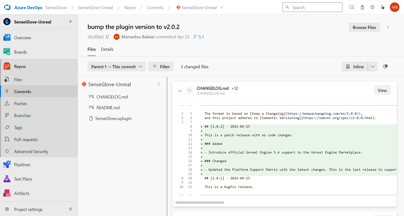 Plugin Installation via Microsoft Azure DevOps Repositories - Downloading a specific version for a specifc Unreal Engine version - Release commit Plugin Installation via Microsoft Azure DevOps Repositories - Downloading a specific version for a specifc Unreal Engine version - Release commit