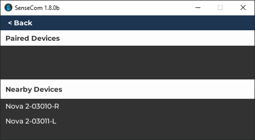 SenseCom on Microsoft Windows - Pair Devices - Nearby Devices SenseCom on Microsoft Windows - Pair Devices - Nearby Devices