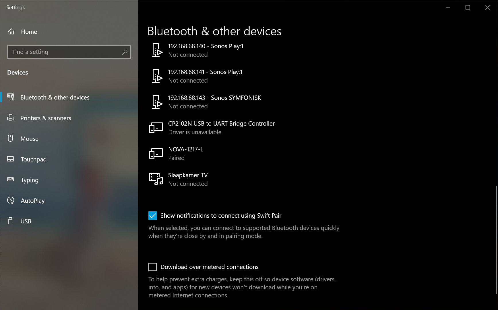 SenseCom on Microsoft Windows - Bluetooth settings paired devices list SenseCom on Microsoft Windows - Bluetooth settings paired devices list