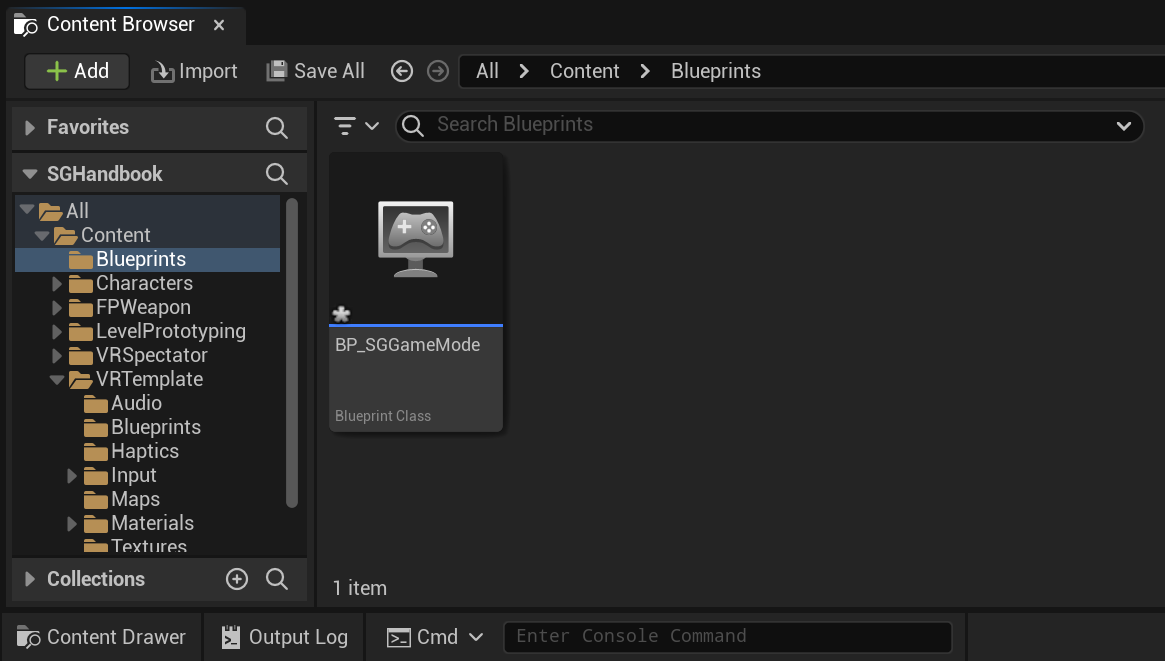 Extending SGGameModeBase - Renamed NewBlueprint to BP_SGGameMode Extending SGGameModeBase - Renamed NewBlueprint to BP_SGGameMode