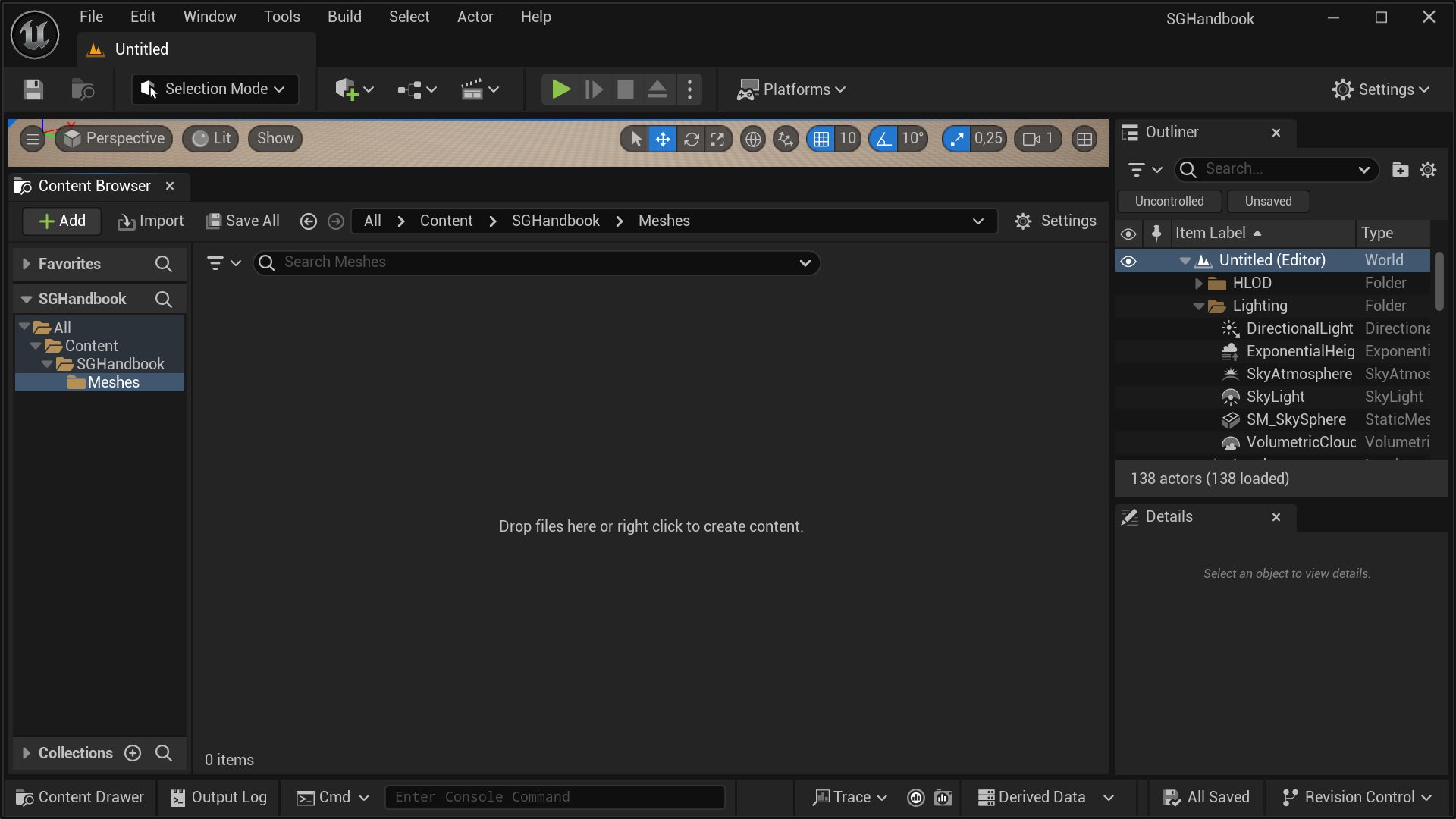 Importing the Virtual Hand Meshes into Your Own Project - Create an empty folder and importing Importing the Virtual Hand Meshes into Your Own Project - Create an empty folder and importing