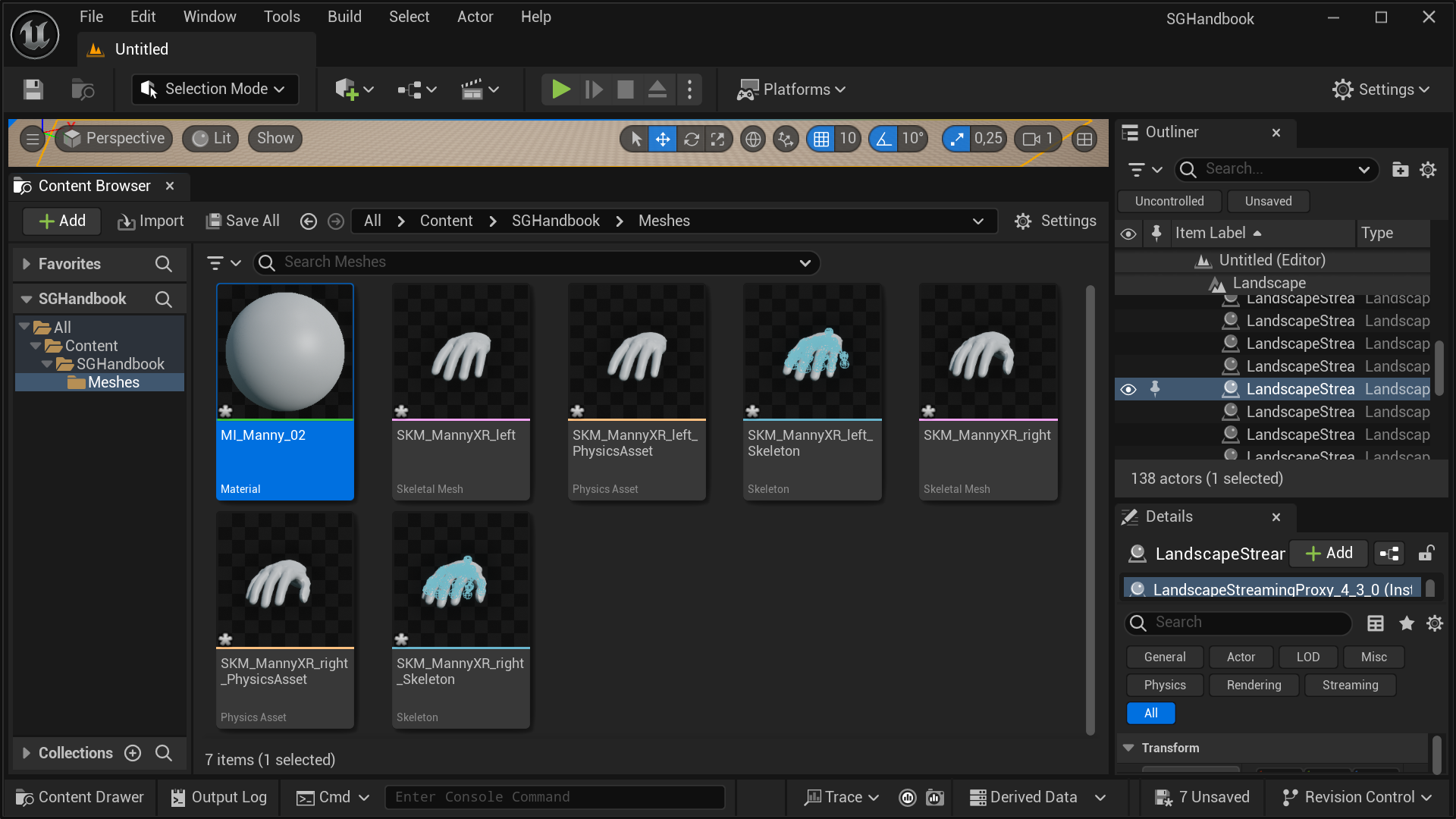 Importing the Virtual Hand Meshes into Your Own Project - Imported virtual hand meshes Importing the Virtual Hand Meshes into Your Own Project - Imported virtual hand meshes