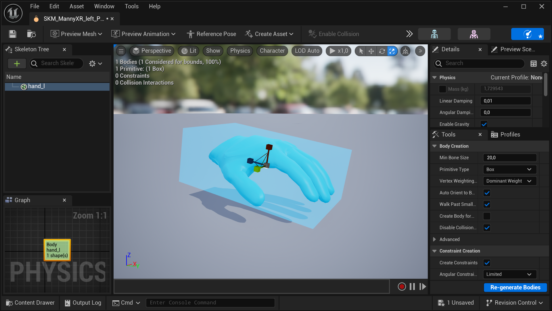 Setting up the Rigid Bodies - Adjusting the generated physics body Setting up the Rigid Bodies - Adjusting the generated physics body