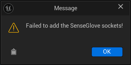 [Adding the SenseGlove Sockets - Added sockets failure Adding the SenseGlove Sockets - Added sockets failure