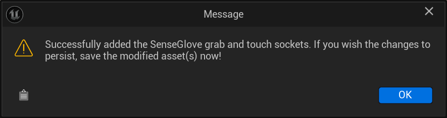 [Adding the SenseGlove Sockets - Success Adding the SenseGlove Sockets - Success