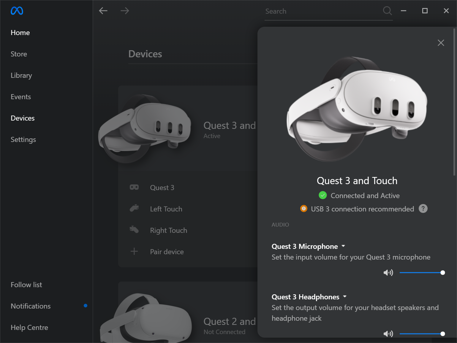 Meta Quest Link - Selected device Meta Quest Link - Selected device