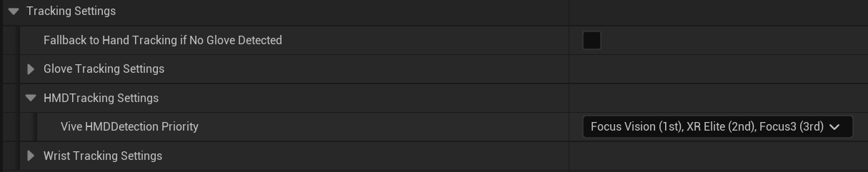 The HMD-tracking Settings