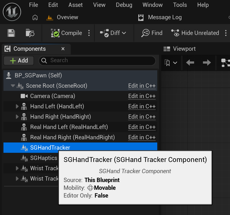 SGHandTrackerComponent - Added component