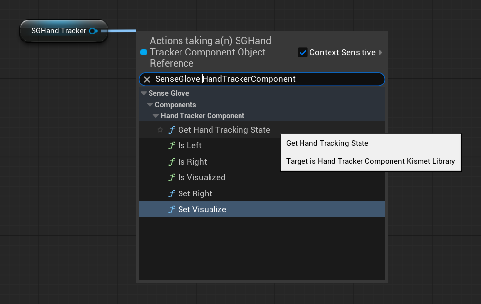 SGHandTrackerComponent - Blueprint functions