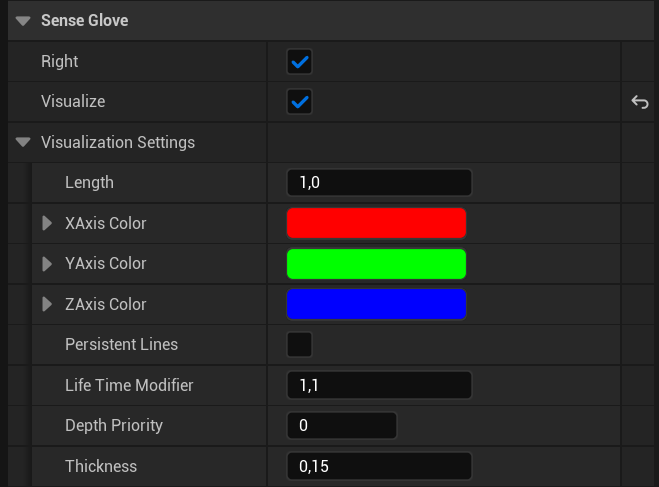 SGHandTrackerComponent - Debug hand's visualization settings customization