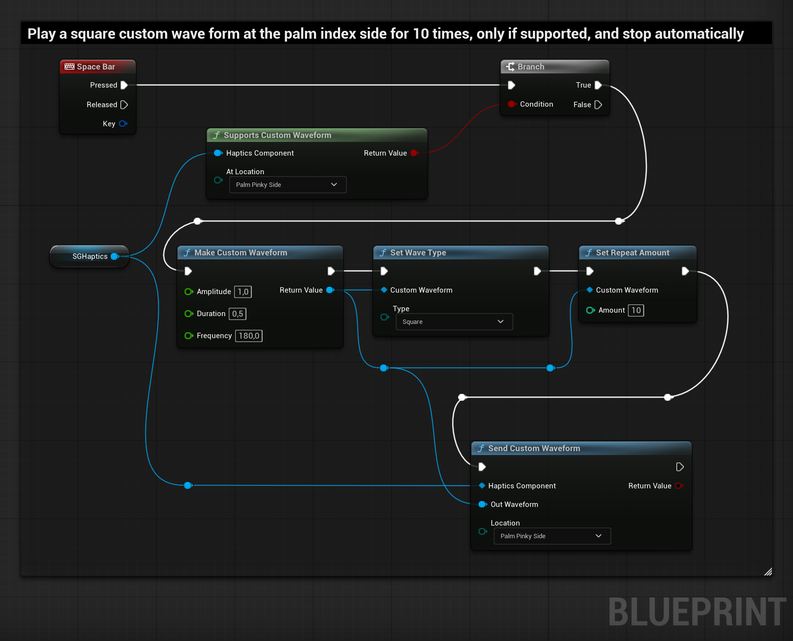 SGHapticsComponent - Blueprint example: Vibrotactile SGHapticsComponent - Blueprint example: Vibrotactile