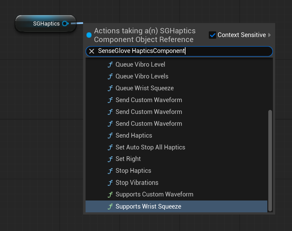 SGHapticsComponent - Blueprint functions SGHapticsComponent - Blueprint functions