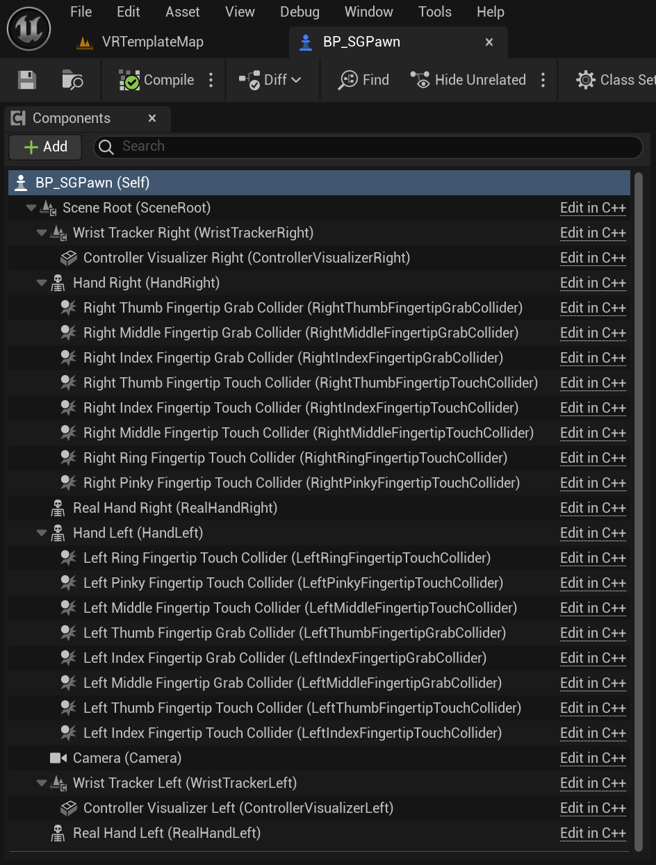 SGPawn Grab and Touch Colliders