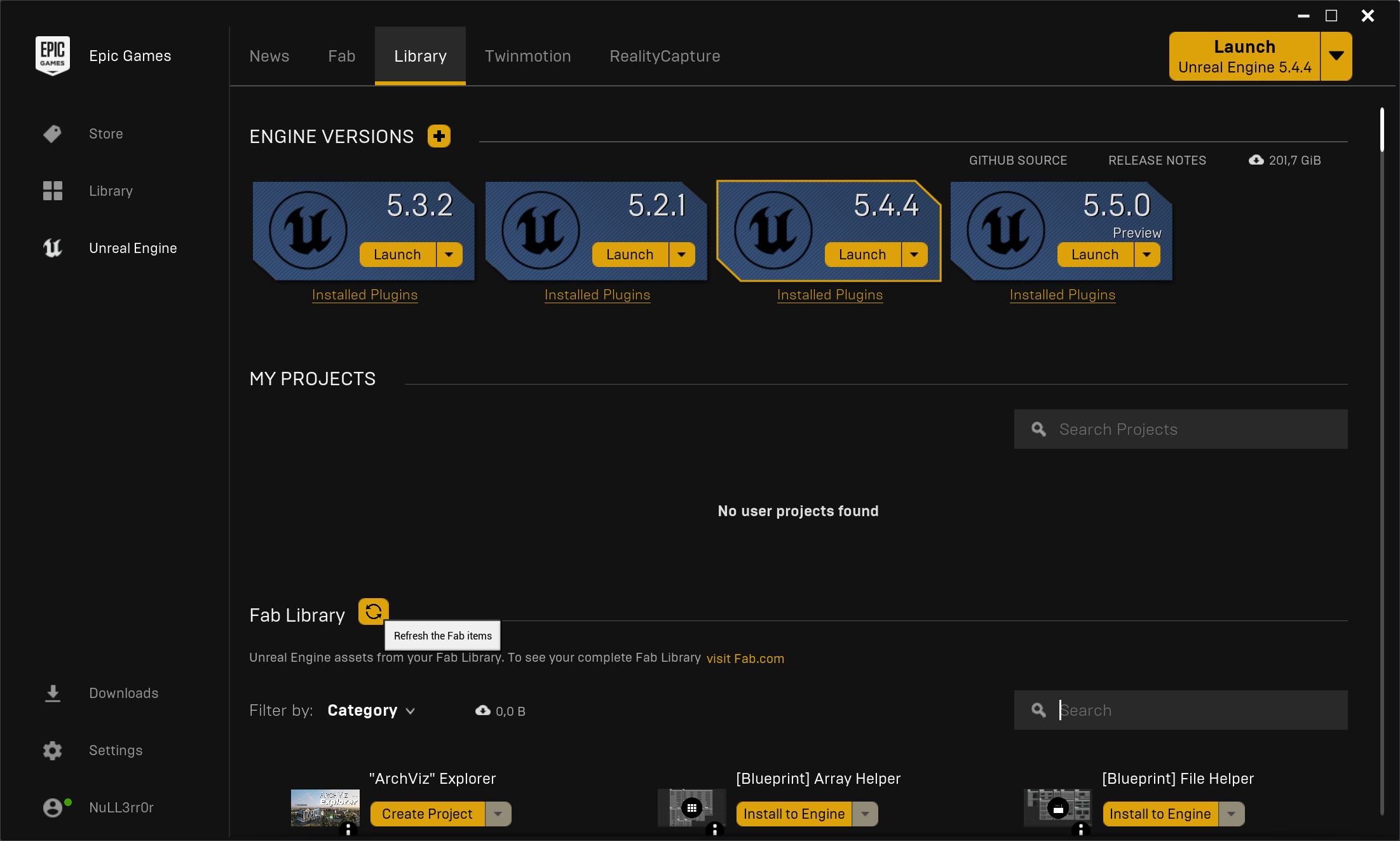 Plugin installation via the Epic Games Launcher - Refreshing Fab items in the Epic Games Launcher Plugin installation via the Epic Games Launcher - Refreshing Fab items in the Epic Games Launcher