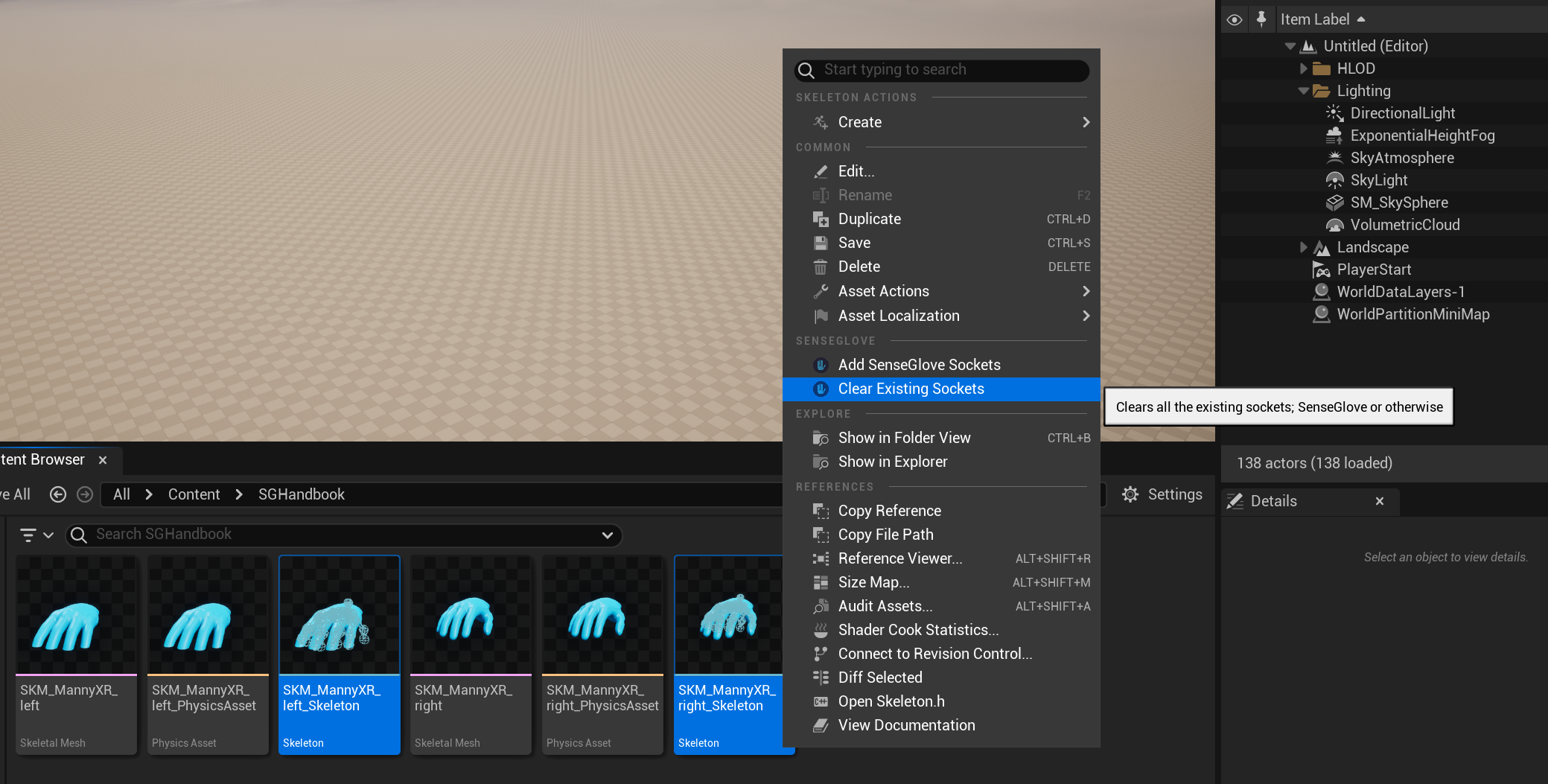 [Setting up the SenseGlove Grab and Touch Sockets - Content Browser bulk actions Setting up the SenseGlove Grab and Touch Sockets - Content Browser bulk actions