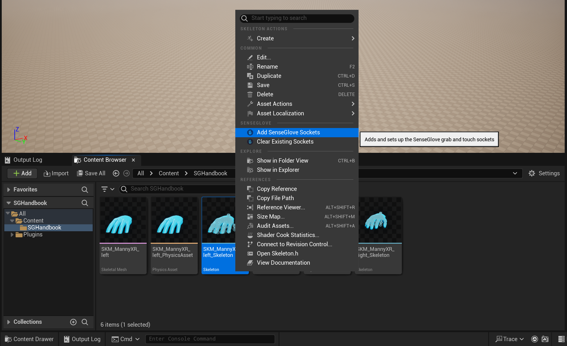 [Setting up the SenseGlove Grab and Touch Sockets - Content Browser Setting up the SenseGlove Grab and Touch Sockets - Content Browser