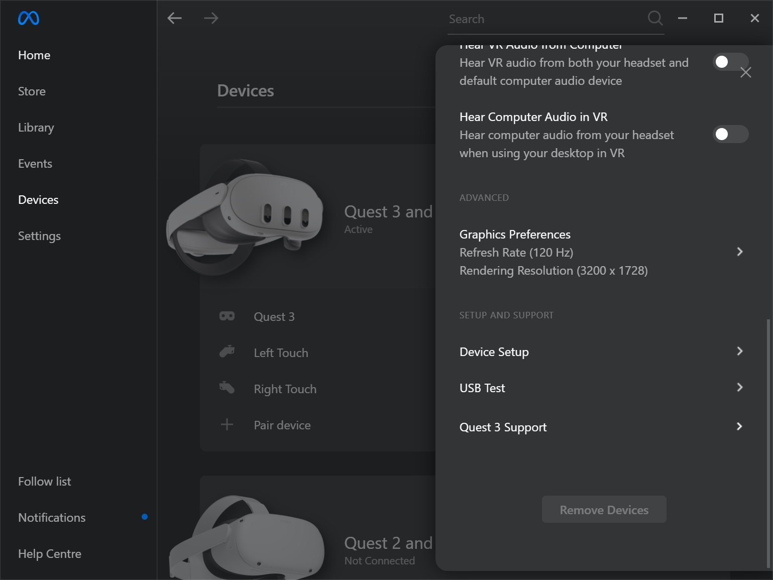 Meta Quest Link - 120 Hz refresh rate Meta Quest Link - 120 Hz refresh rate