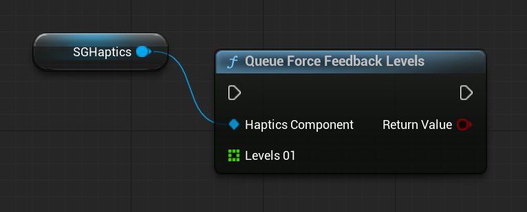 SGHapticsComponent - Blueprint function: Queue Force Feedback Levels