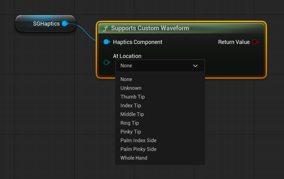 SGHapticsComponent - Blueprint function: Supports Custom Waveform