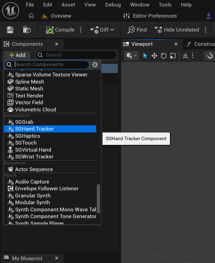 SGHandTrackerComponent - Adding component
