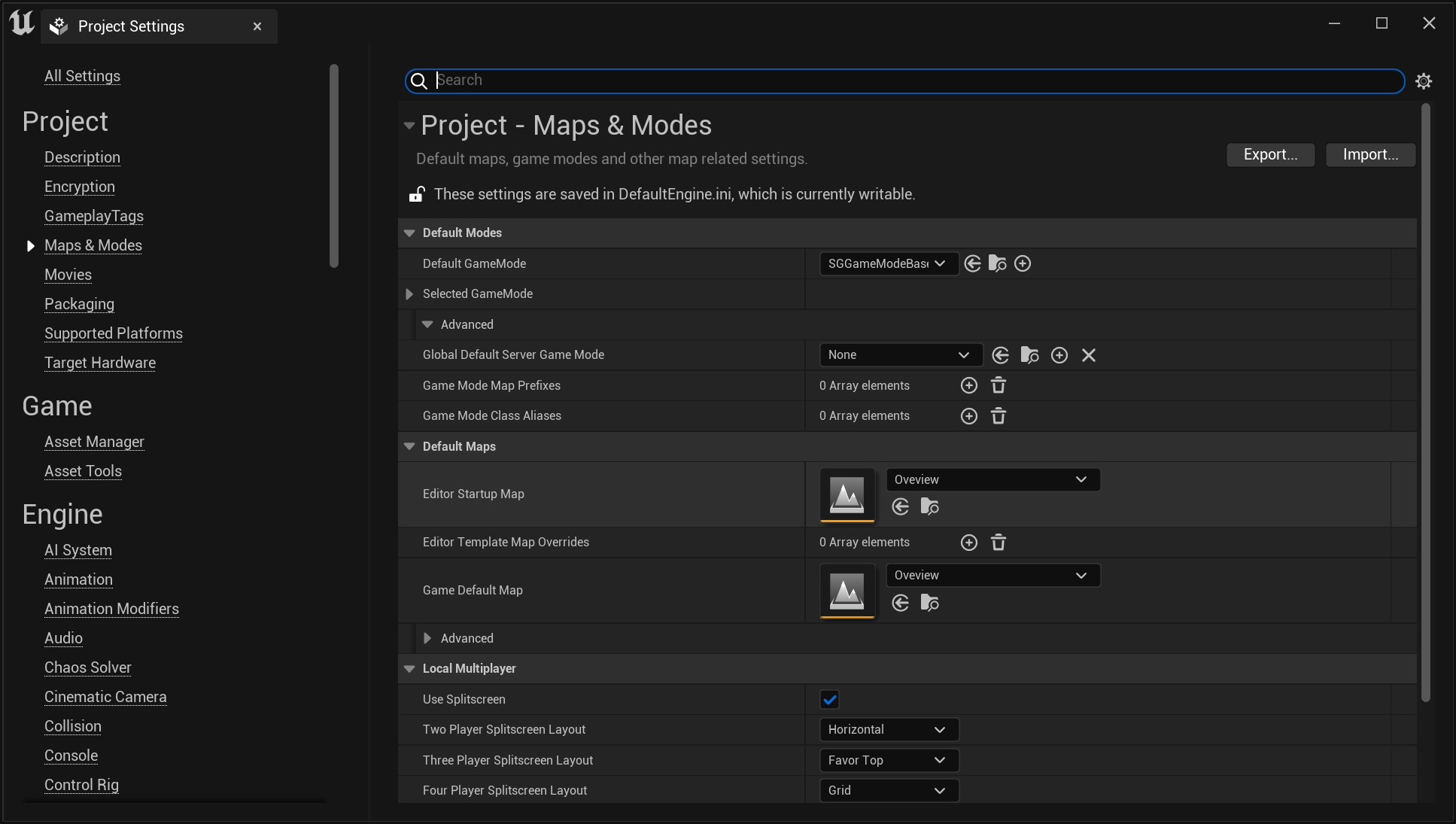 Setting Up SGGameModeBase - Setting the default class SGGameModeBase